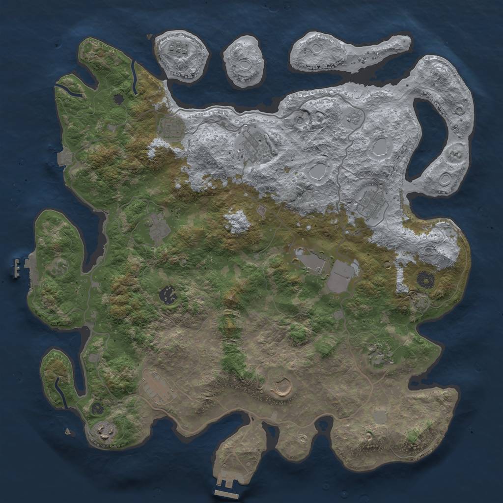 Rust Map: Procedural Map, Size: 4200, Seed: 28455, 19 Monuments