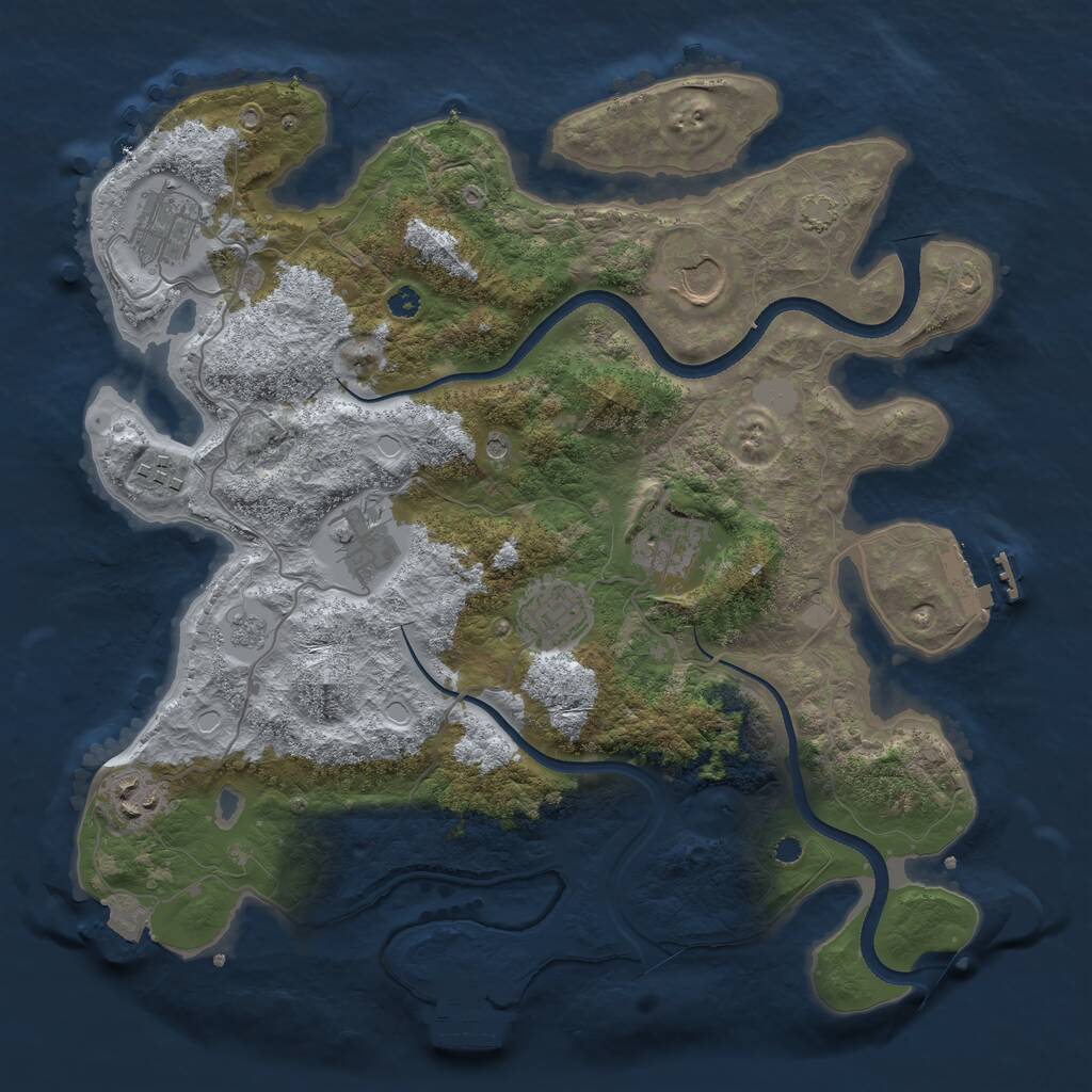 Rust Map: Procedural Map, Size: 3500, Seed: 4922588, 13 Monuments