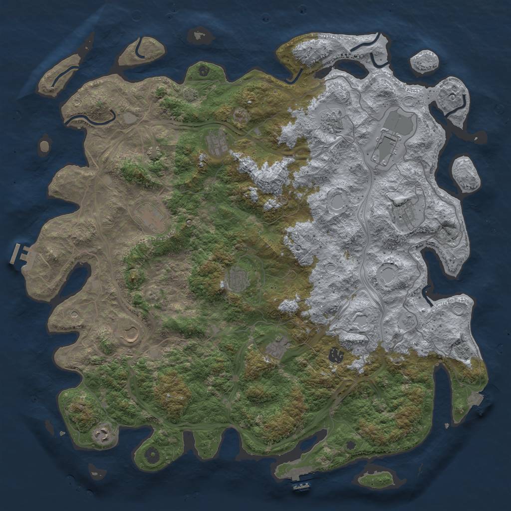 Rust Map: Procedural Map, Size: 4899, Seed: 87675, 19 Monuments