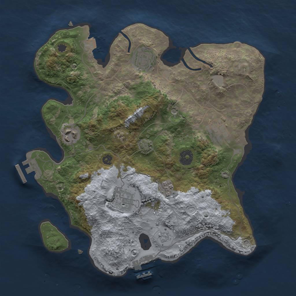 Rust Map: Procedural Map, Size: 3000, Seed: 1481572388, 13 Monuments