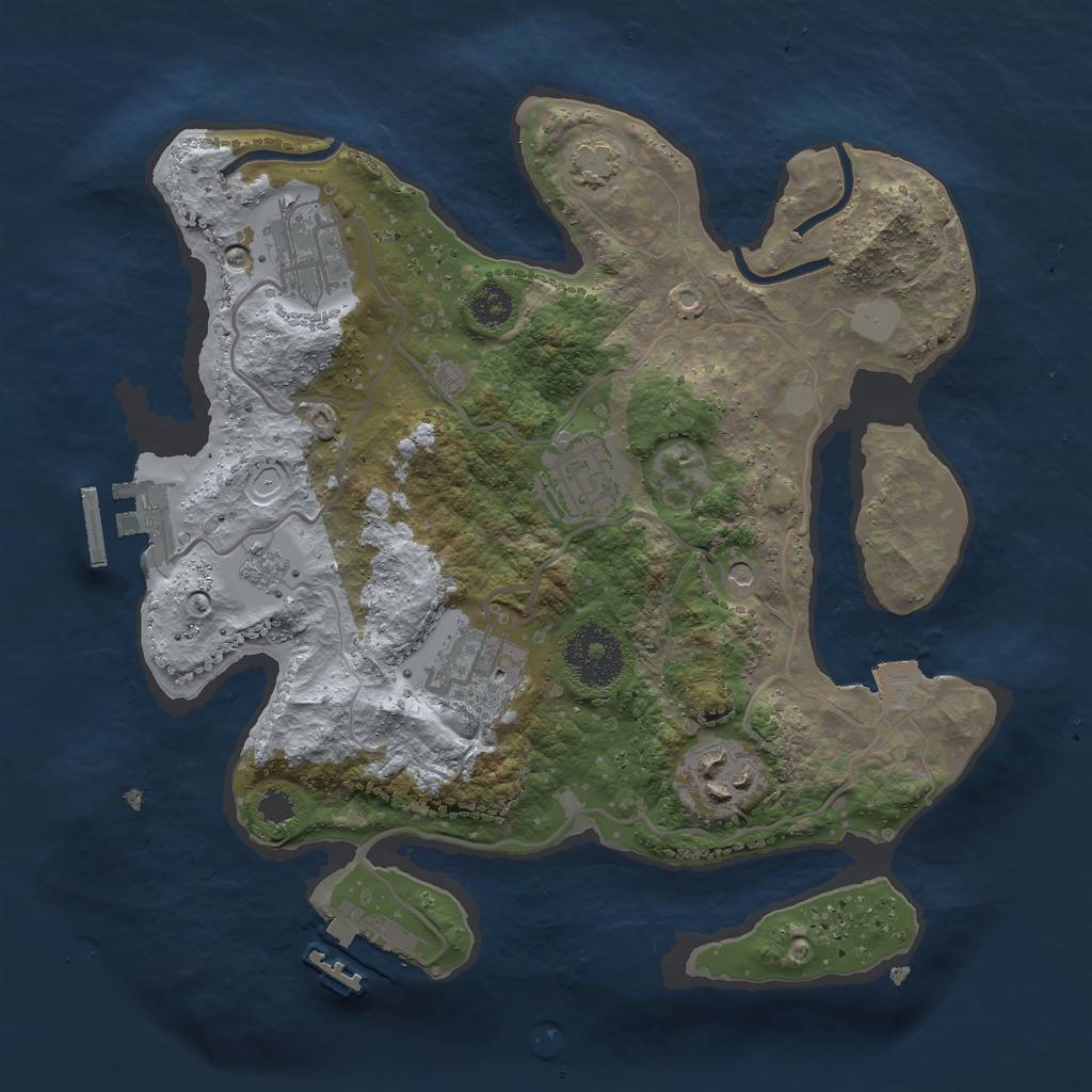 Rust Map: Procedural Map, Size: 2750, Seed: 1274929222, 12 Monuments