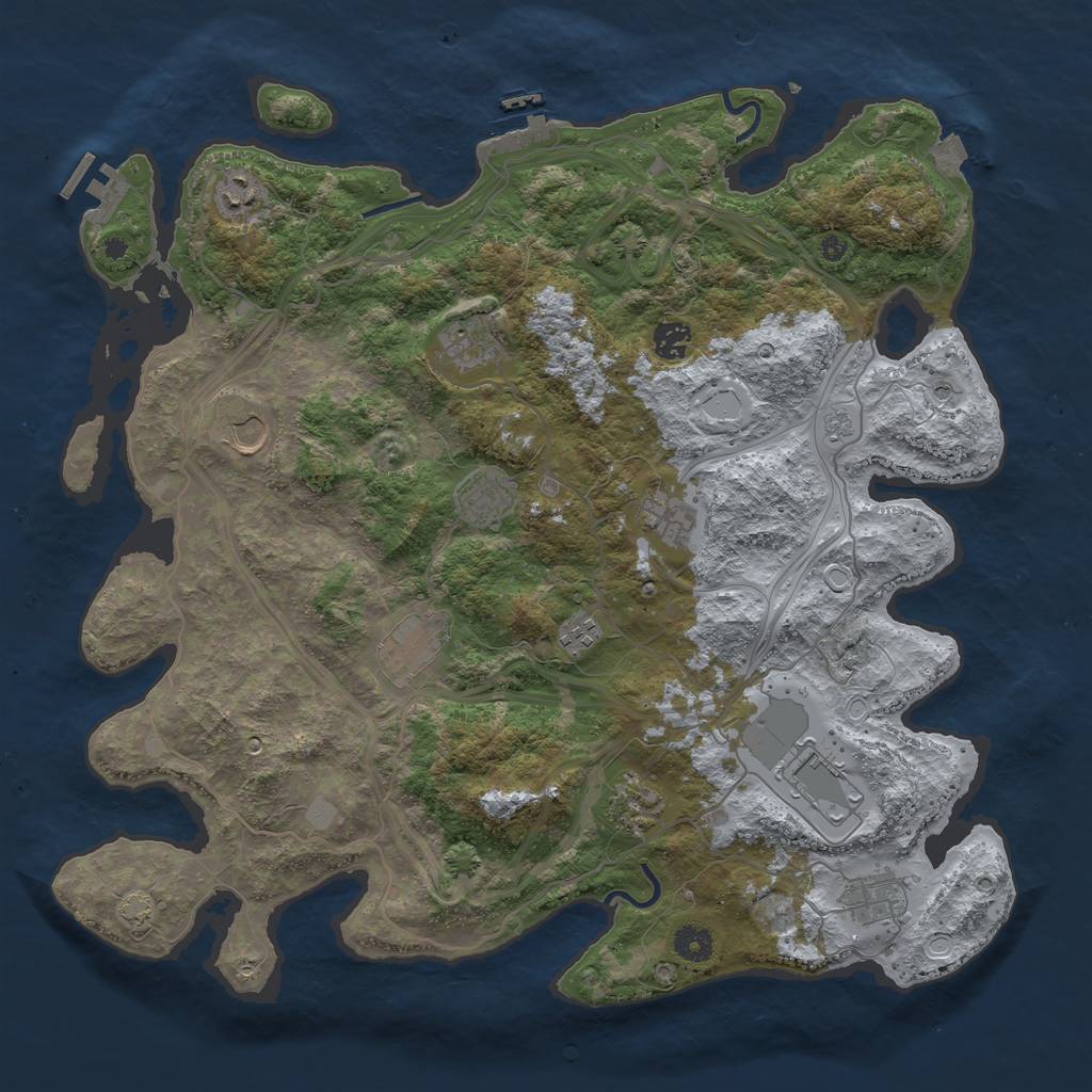 Rust Map: Procedural Map, Size: 4250, Seed: 2108279899, 19 Monuments