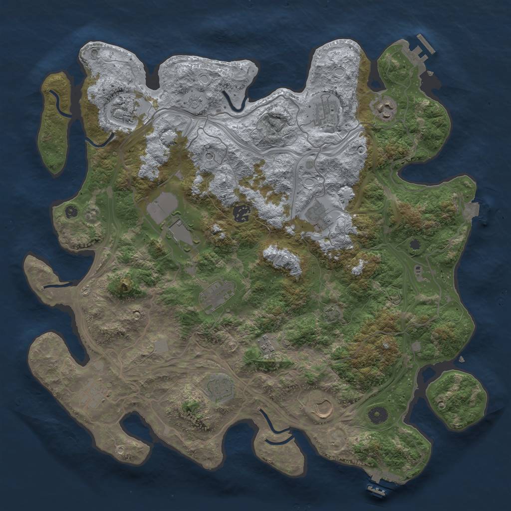 Rust Map: Procedural Map, Size: 4250, Seed: 24594, 19 Monuments