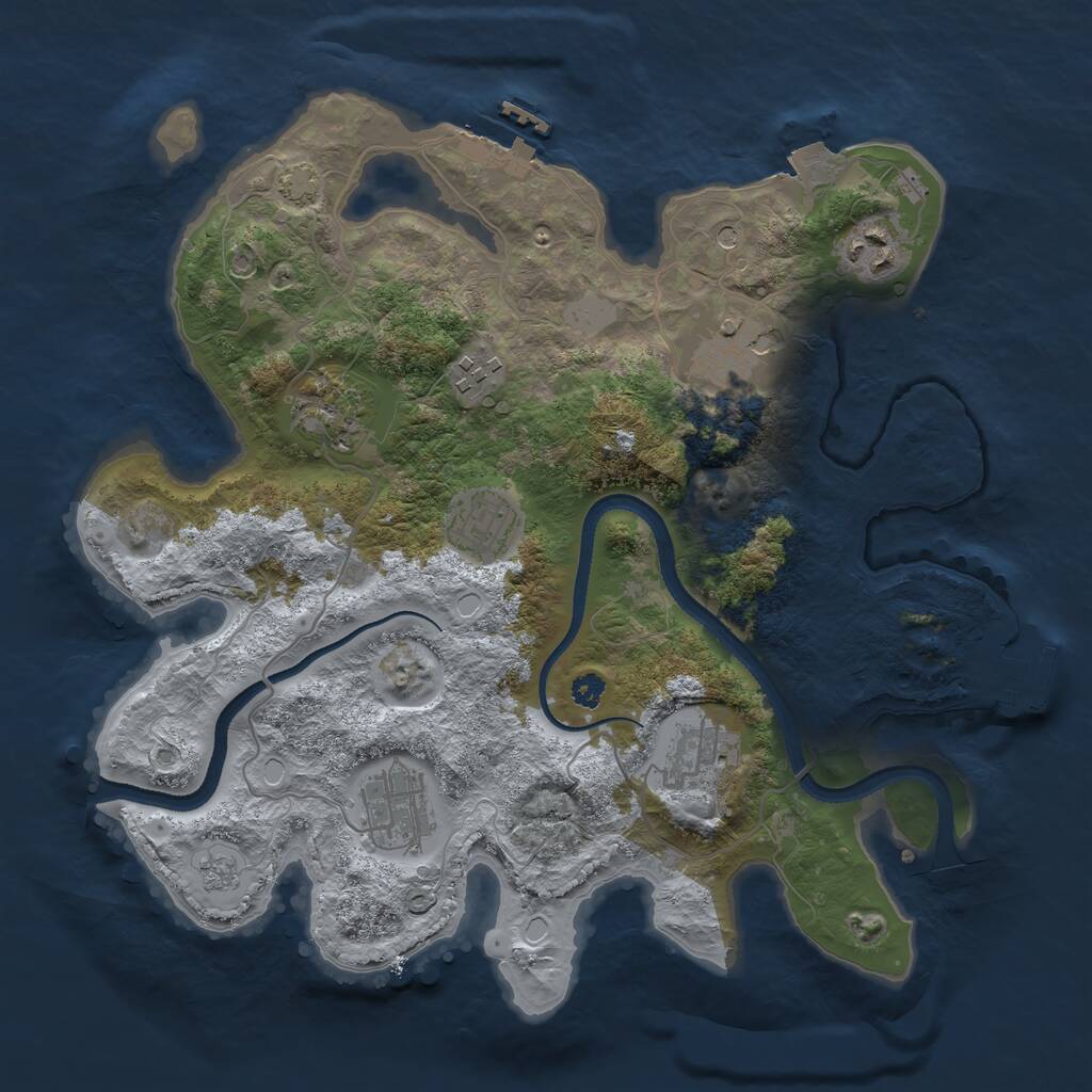 Rust Map: Procedural Map, Size: 3250, Seed: 270080048, 13 Monuments