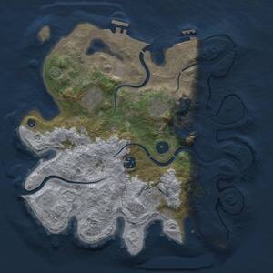 Thumbnail Rust Map: Procedural Map, Size: 3250, Seed: 270080048, 11 Monuments