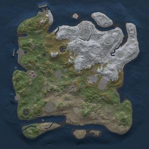 Thumbnail Rust Map: Procedural Map, Size: 3500, Seed: 25271595, 16 Monuments