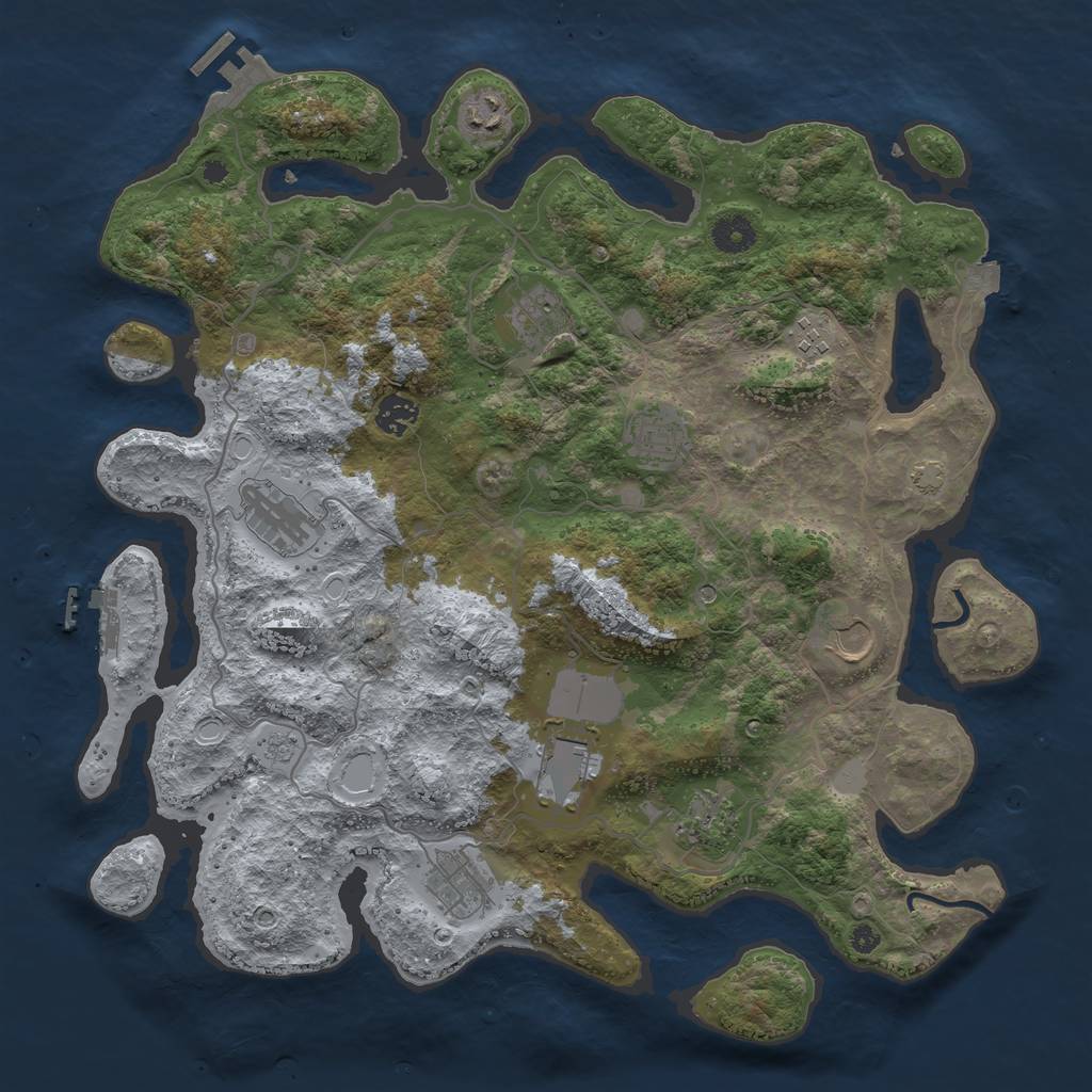 Rust Map: Procedural Map, Size: 4000, Seed: 1596151984, 18 Monuments