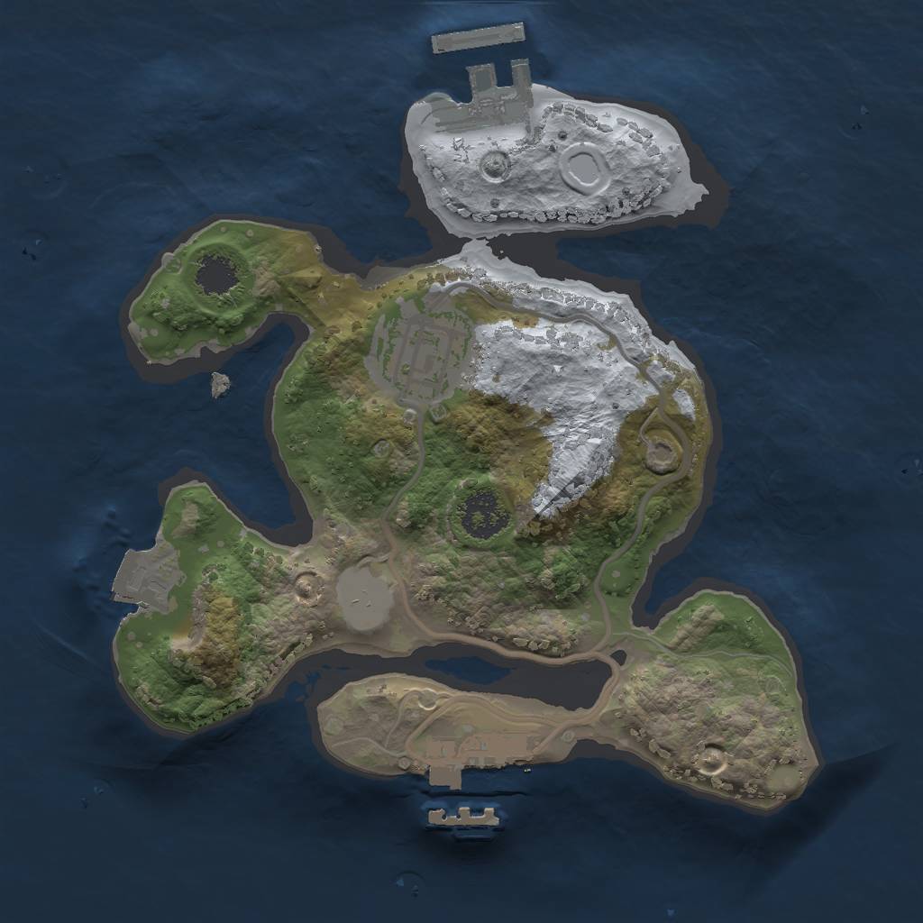 Rust Map: Procedural Map, Size: 2000, Seed: 944758555, 6 Monuments