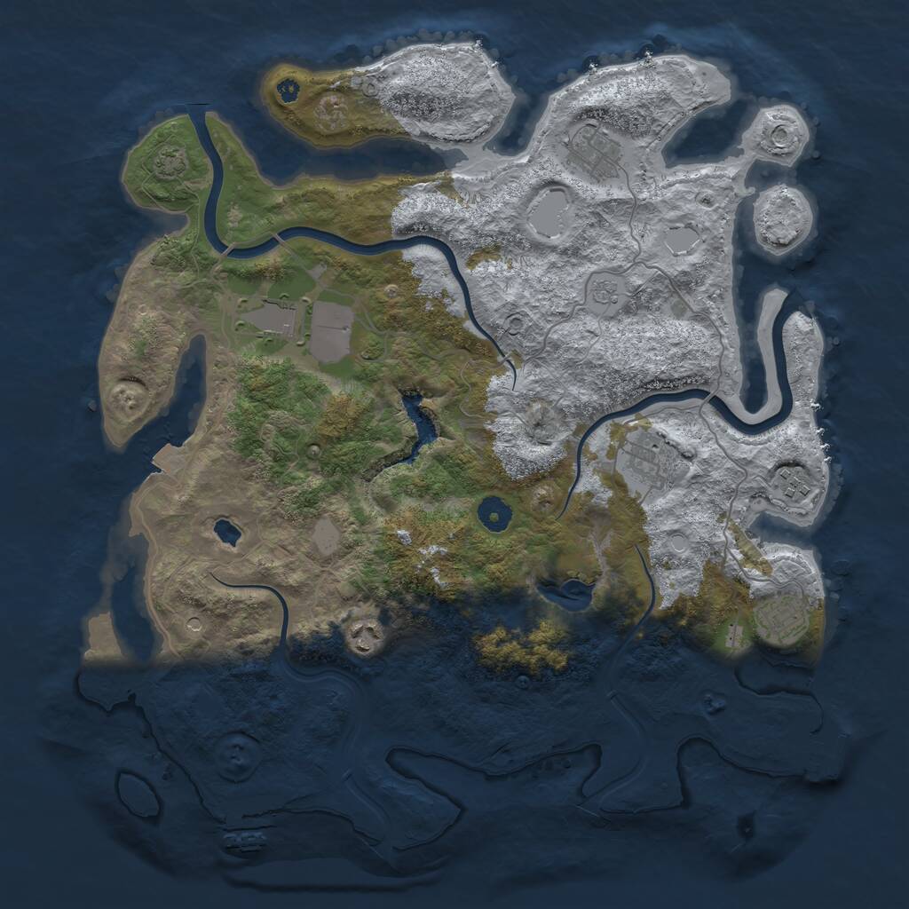 Rust Map: Procedural Map, Size: 4000, Seed: 622137960, 12 Monuments
