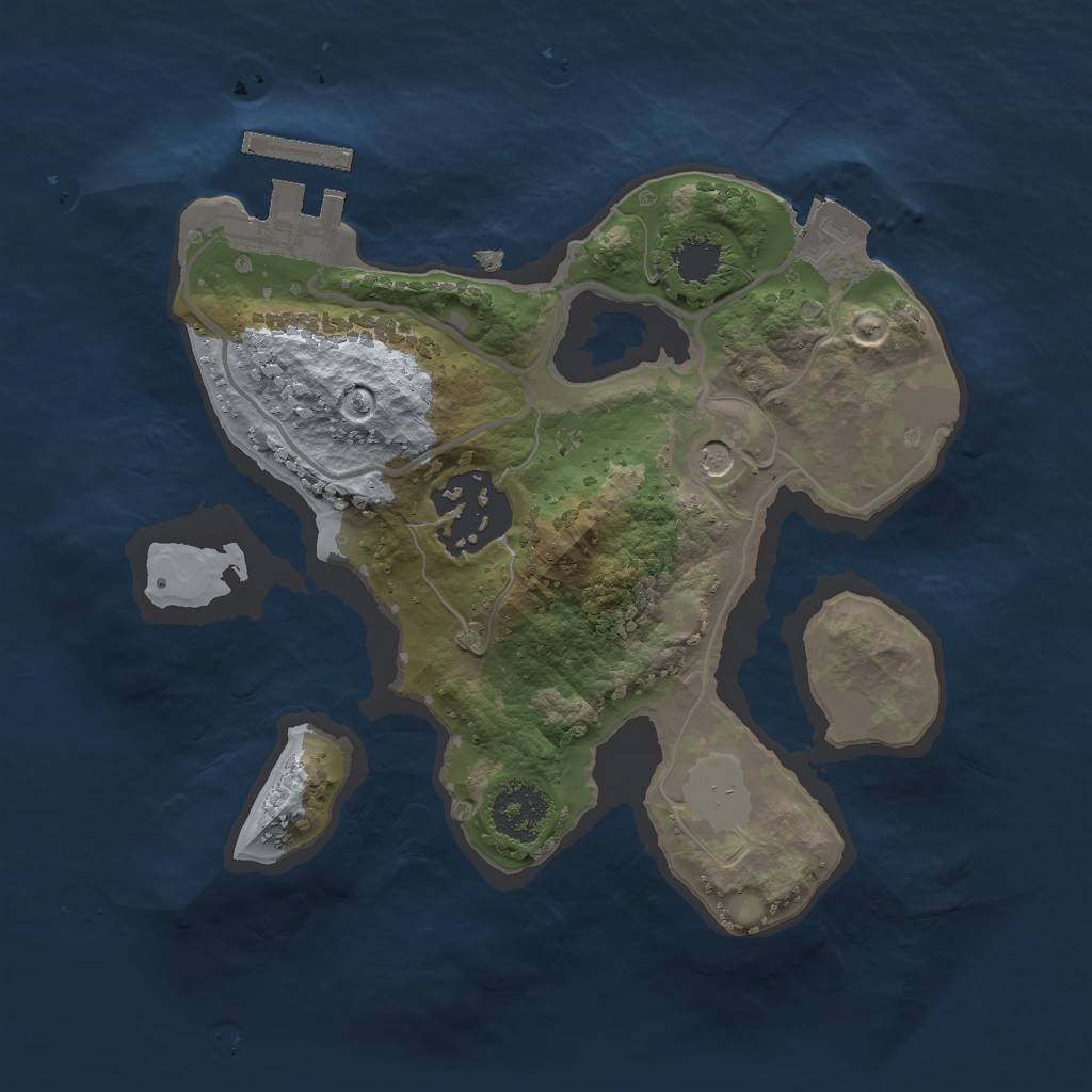 Rust Map: Procedural Map, Size: 2000, Seed: 341256, 6 Monuments