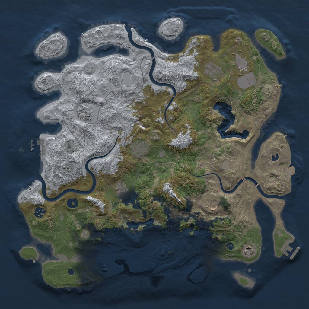 Rust Map: Procedural Map, Size: 4250, Seed: 1475710137, 15 Monuments