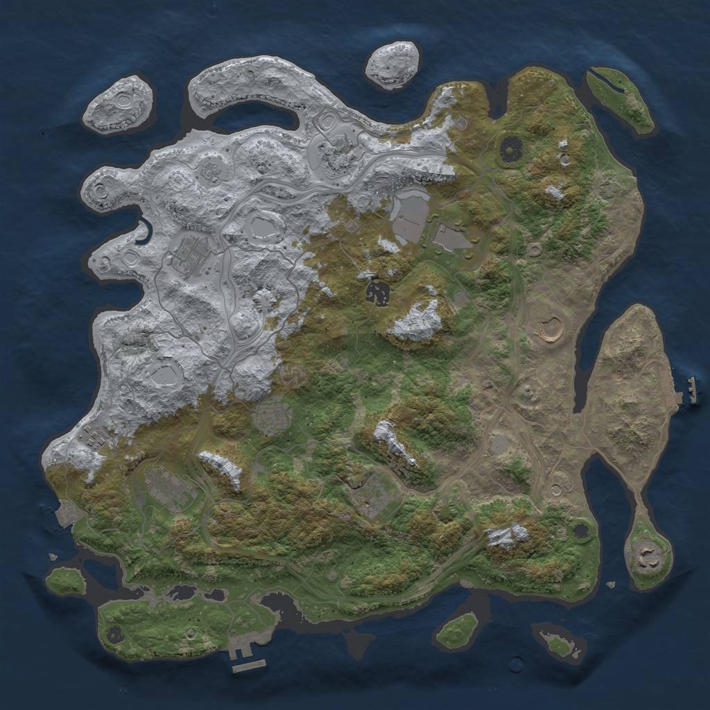 Rust Map: Procedural Map, Size: 4250, Seed: 1475710137, 18 Monuments