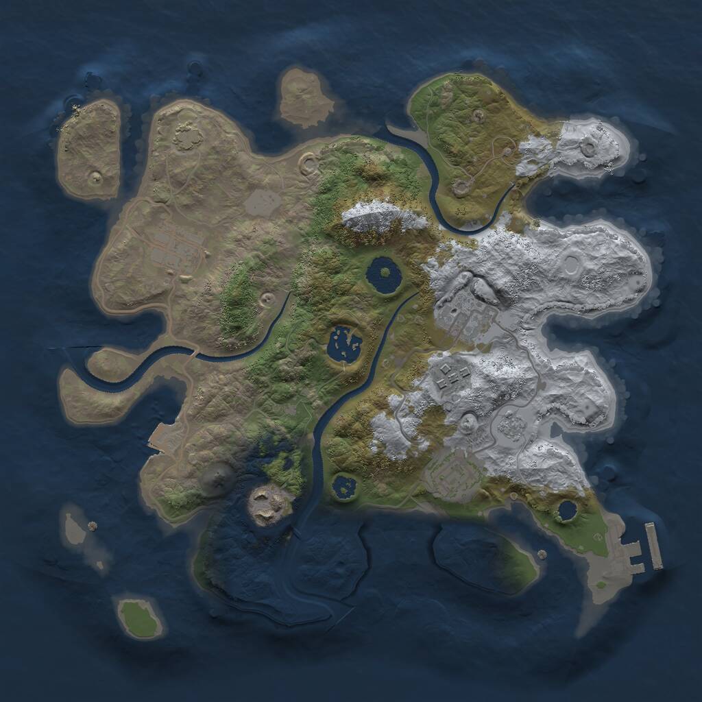 Rust Map: Procedural Map, Size: 3000, Seed: 494957, 10 Monuments