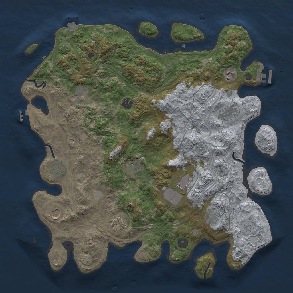 Rust Map: Procedural Map, Size: 4250, Seed: 630966106, 19 Monuments