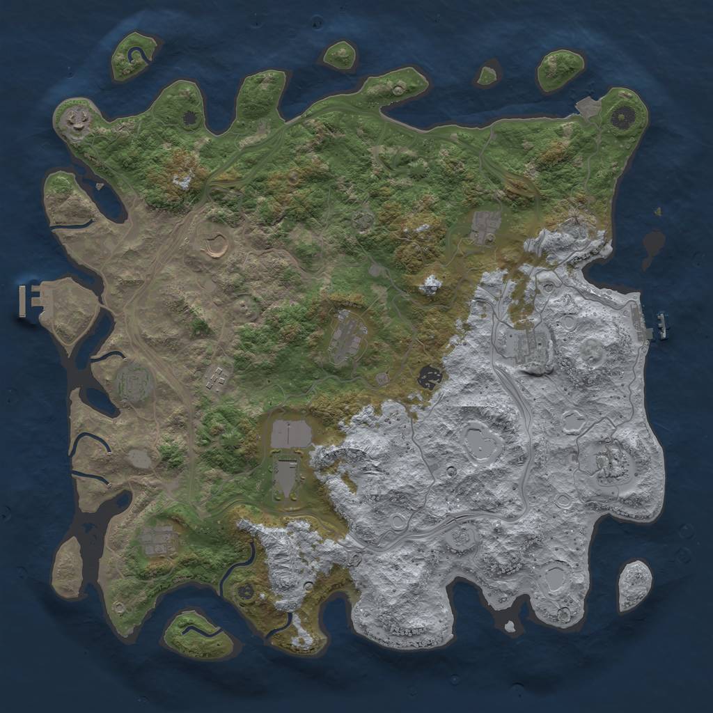 Rust Map: Procedural Map, Size: 4550, Seed: 23882240, 19 Monuments