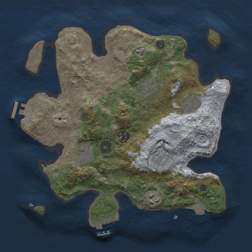 Rust Map: Procedural Map, Size: 3000, Seed: 422153053, 13 Monuments