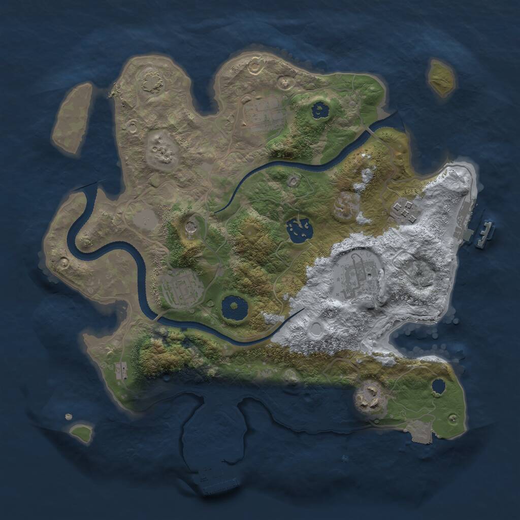 Rust Map: Procedural Map, Size: 3000, Seed: 422153053, 11 Monuments