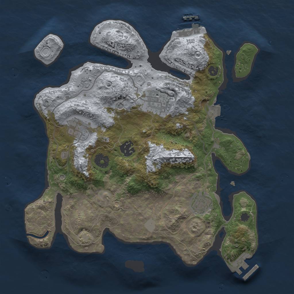 Rust Map: Procedural Map, Size: 3000, Seed: 28649, 12 Monuments