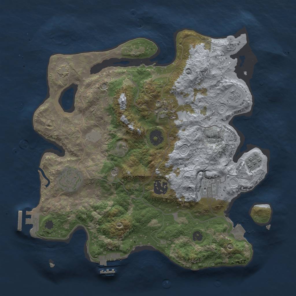 Rust Map: Procedural Map, Size: 3000, Seed: 369388802, 13 Monuments