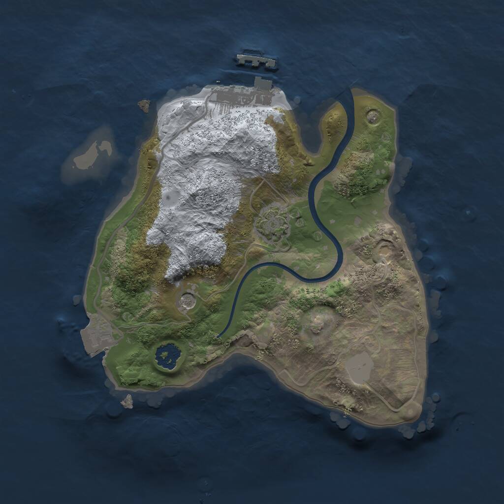 Rust Map: Procedural Map, Size: 2000, Seed: 1683120960, 4 Monuments