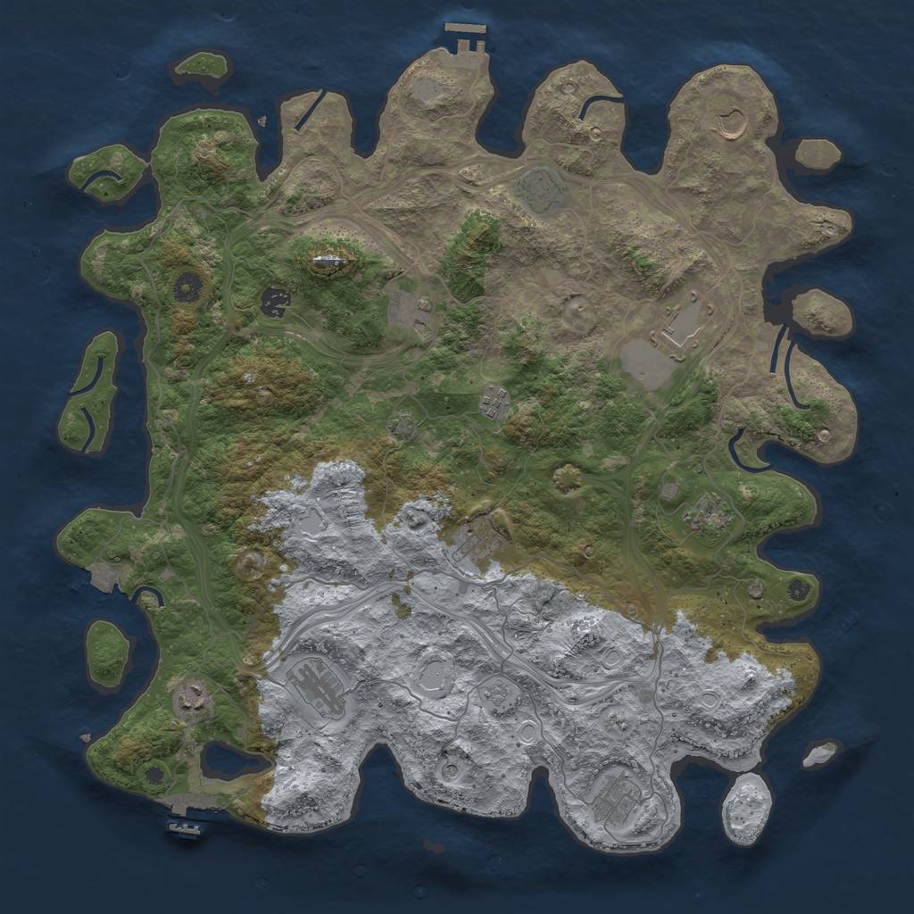 Rust Map: Procedural Map, Size: 4500, Seed: 1441714062, 19 Monuments