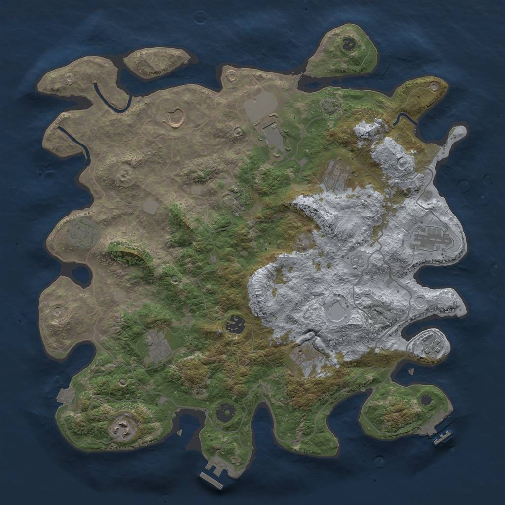 Rust Map: Procedural Map, Size: 4000, Seed: 1624257672, 19 Monuments