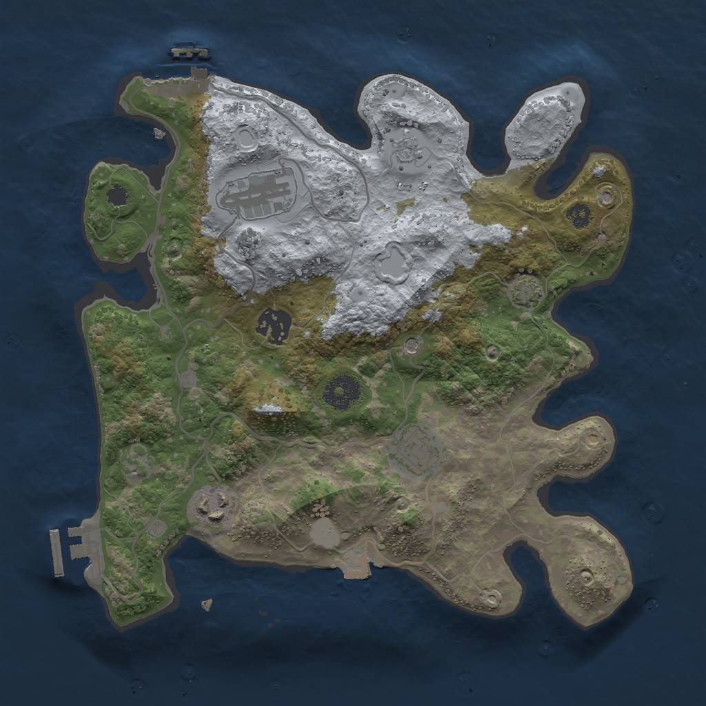 Rust Map: Procedural Map, Size: 3000, Seed: 4275096, 12 Monuments