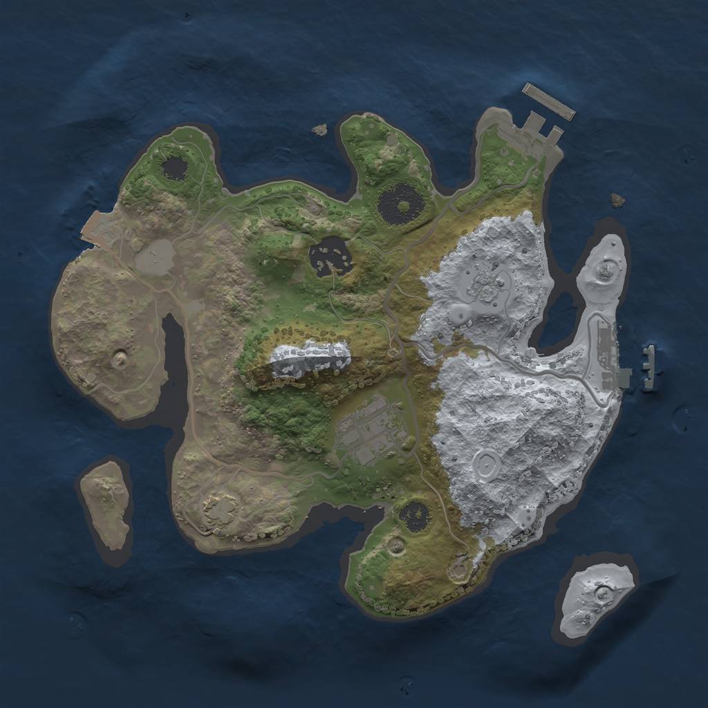 Rust Map: Procedural Map, Size: 2500, Seed: 583400951, 9 Monuments