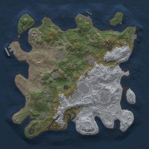 Thumbnail Rust Map: Procedural Map, Size: 3500, Seed: 2132149306, 17 Monuments