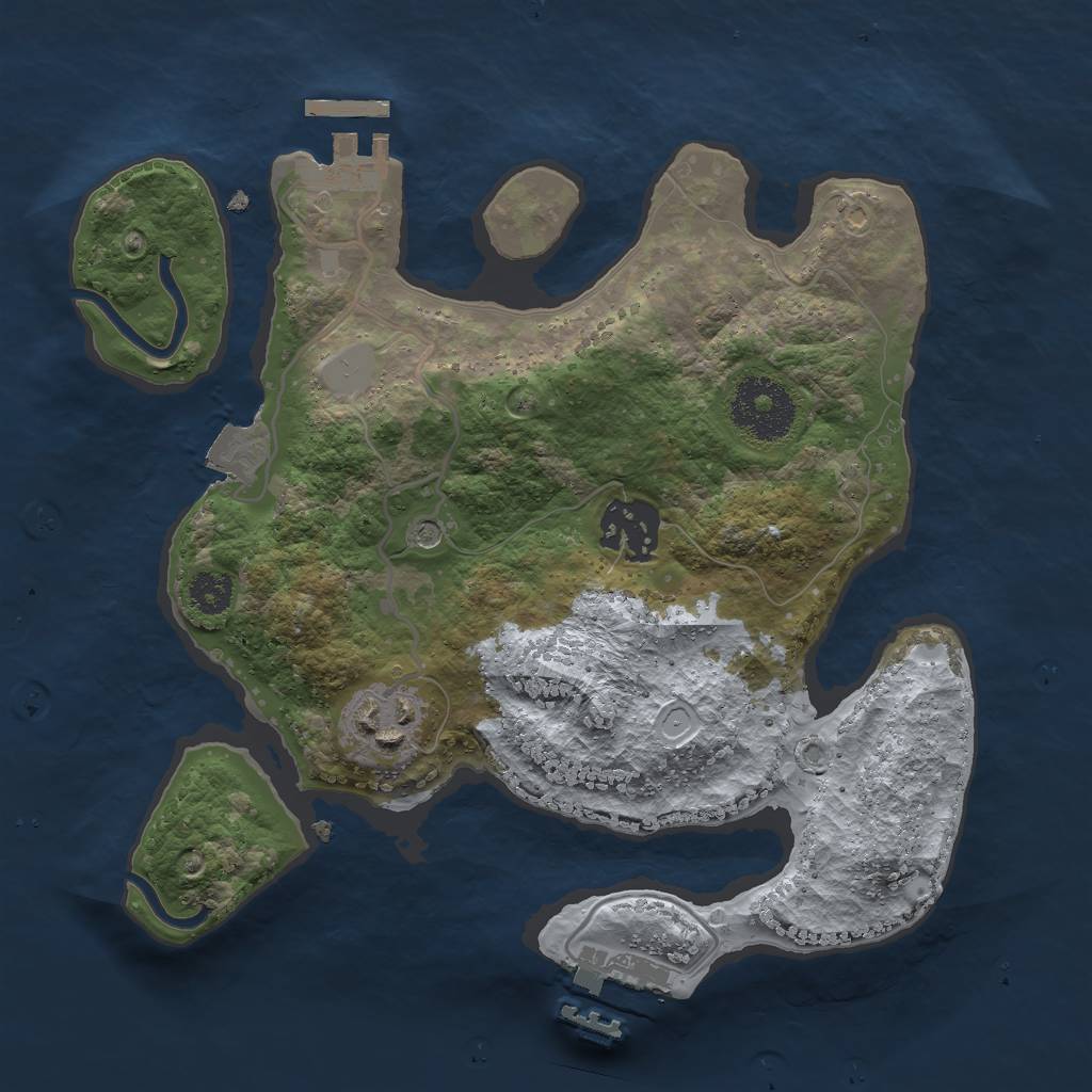 Rust Map: Procedural Map, Size: 2600, Seed: 49997, 8 Monuments