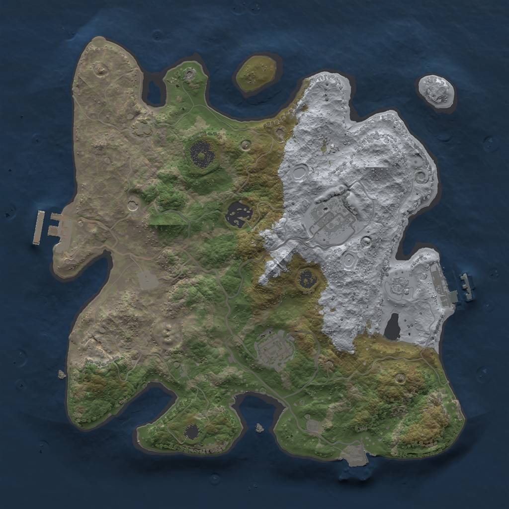 Rust Map: Procedural Map, Size: 3000, Seed: 252292693, 11 Monuments