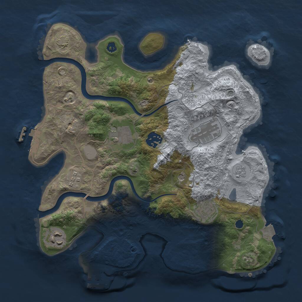 Rust Map: Procedural Map, Size: 3000, Seed: 252292693, 14 Monuments