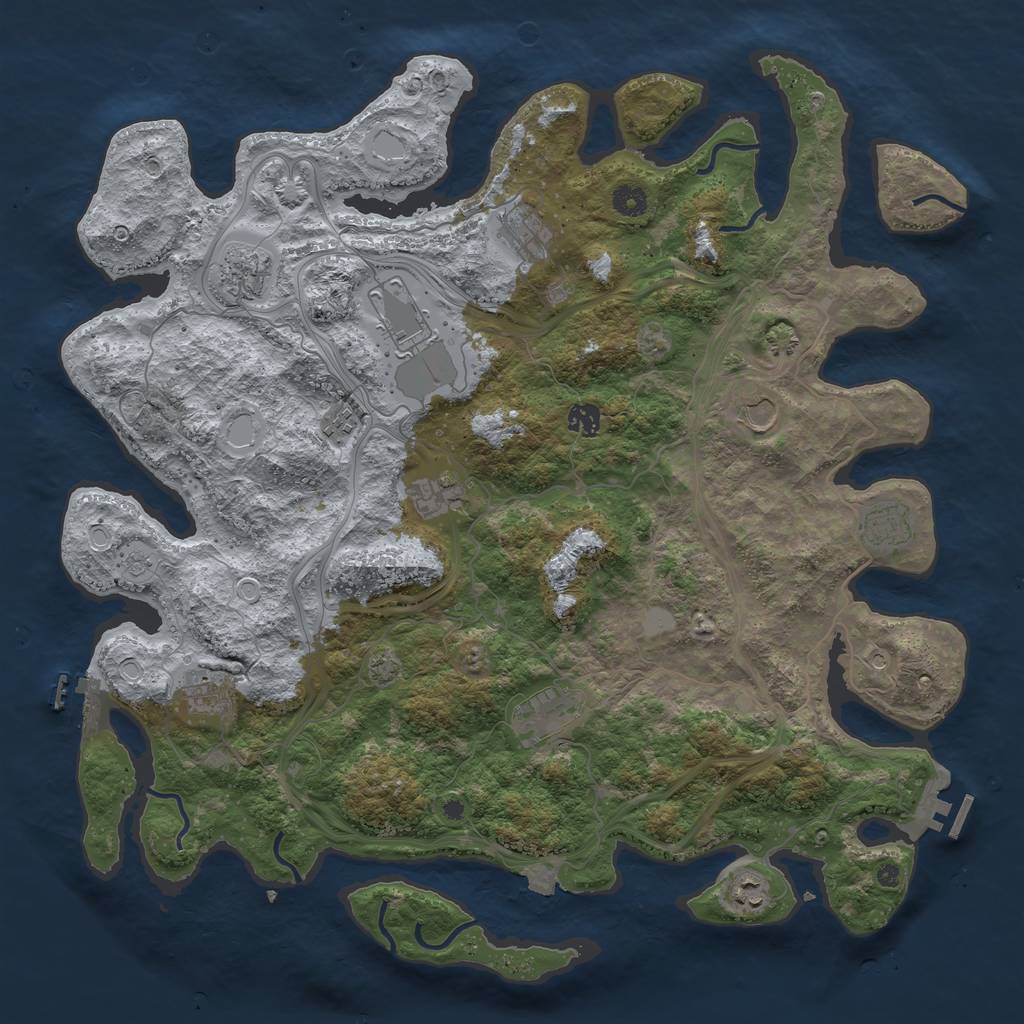 Rust Map: Procedural Map, Size: 4500, Seed: 1503651418, 19 Monuments