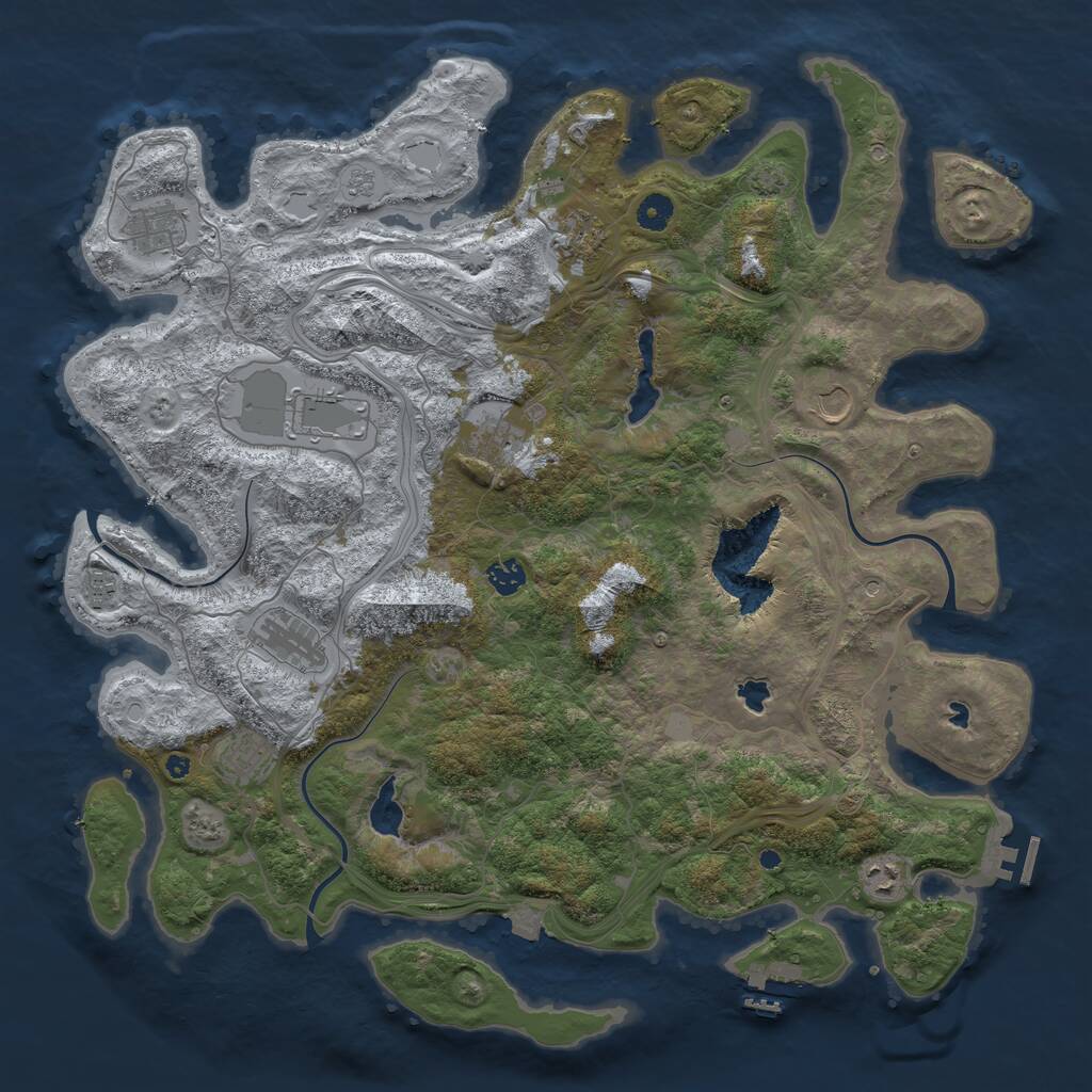Rust Map: Procedural Map, Size: 4500, Seed: 1503651418, 16 Monuments