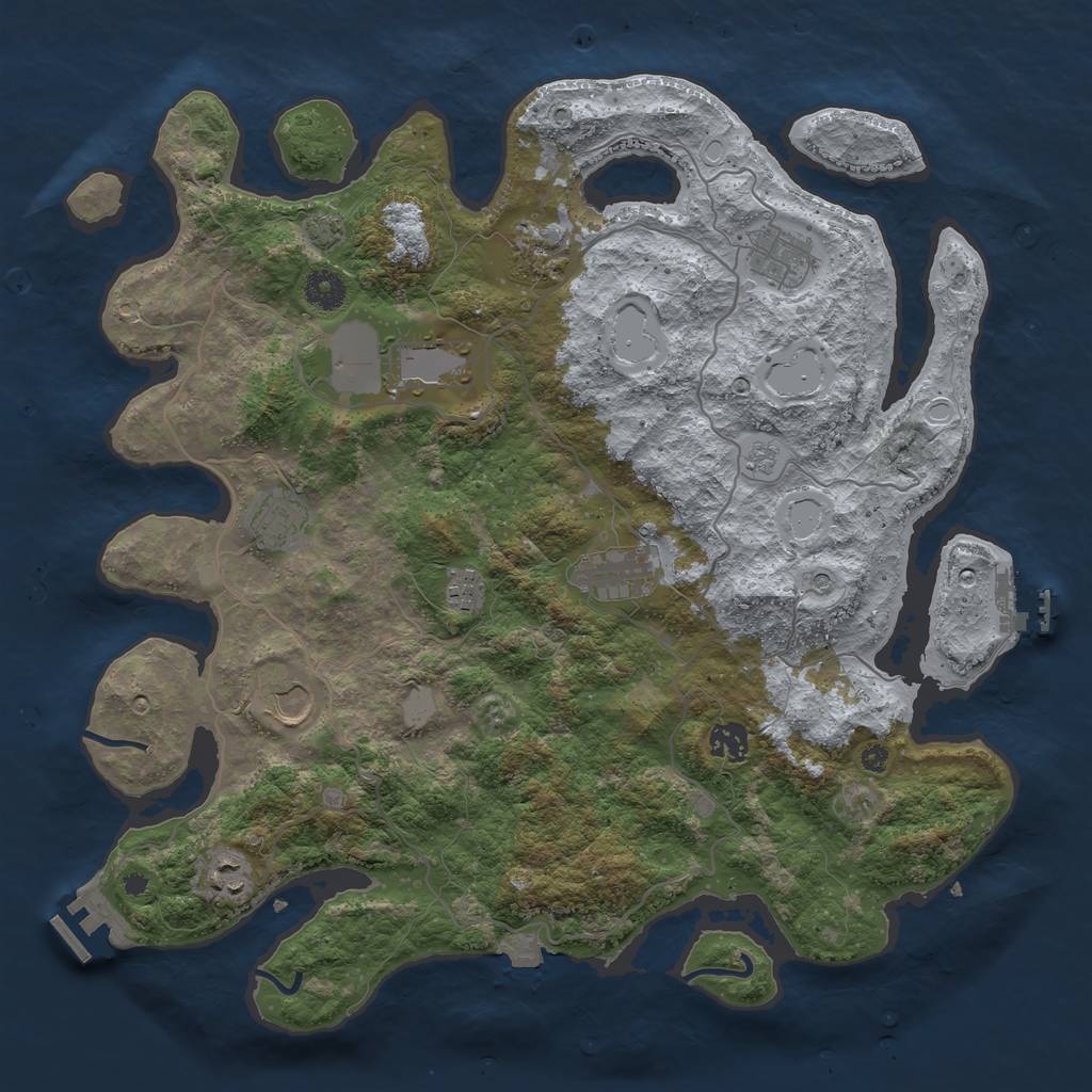 Rust Map: Procedural Map, Size: 4000, Seed: 16345, 17 Monuments