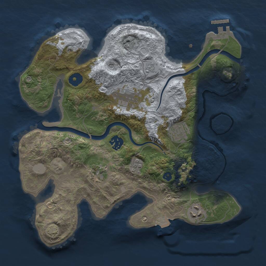 Rust Map: Procedural Map, Size: 3000, Seed: 1088313139, 11 Monuments