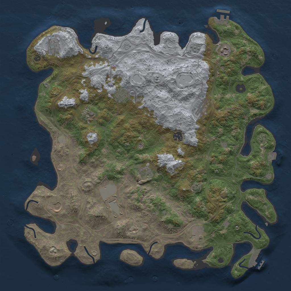 Rust Map: Procedural Map, Size: 4500, Seed: 1942230014, 19 Monuments