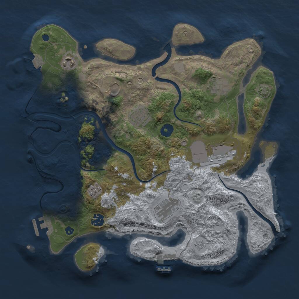 Rust Map: Procedural Map, Size: 3500, Seed: 1528357863, 14 Monuments