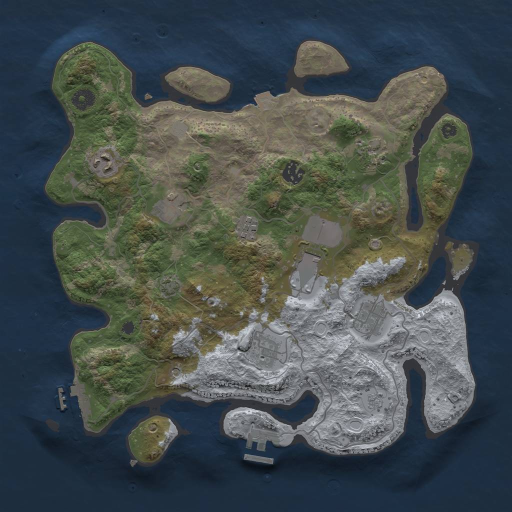 Rust Map: Procedural Map, Size: 3500, Seed: 1528357863, 16 Monuments