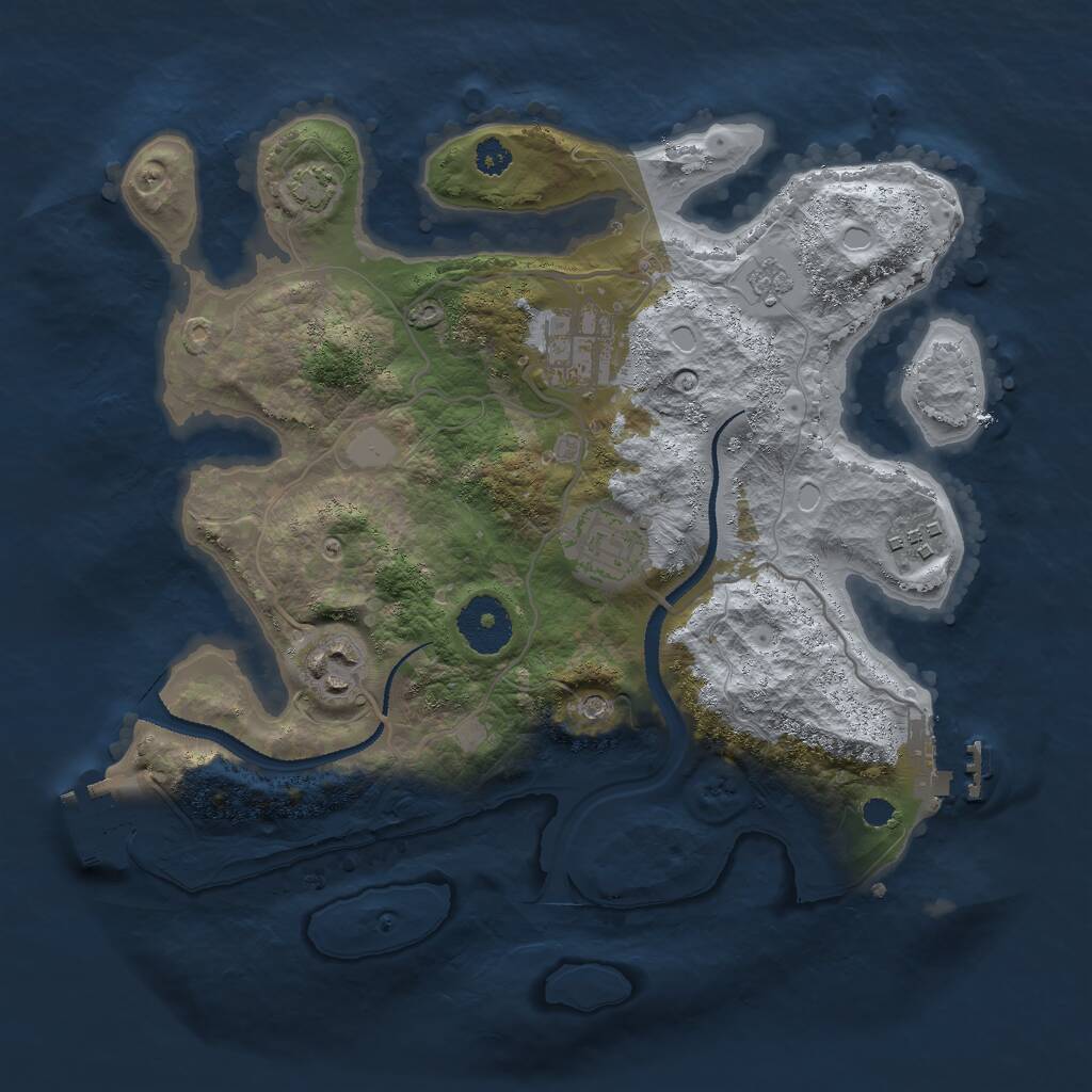 Rust Map: Procedural Map, Size: 3000, Seed: 690044531, 10 Monuments