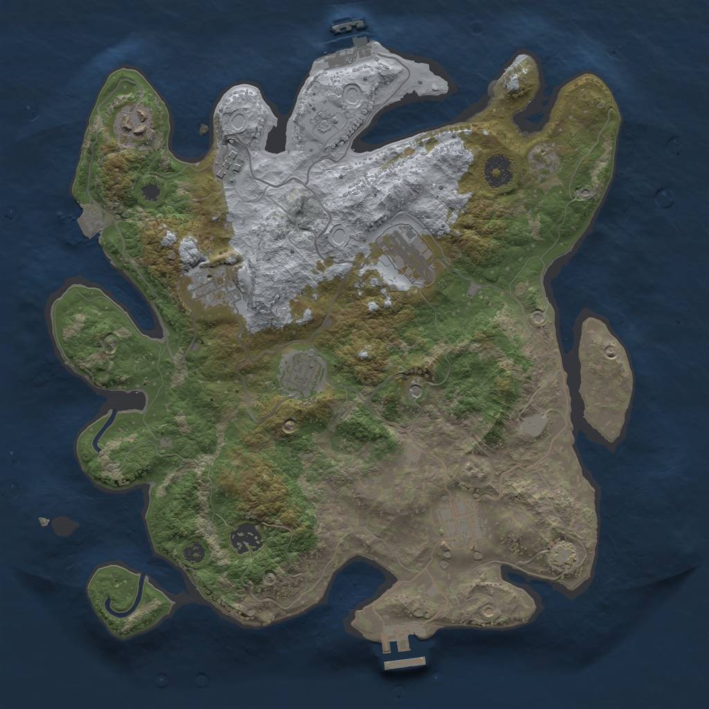 Rust Map: Procedural Map, Size: 3469, Seed: 80457, 15 Monuments