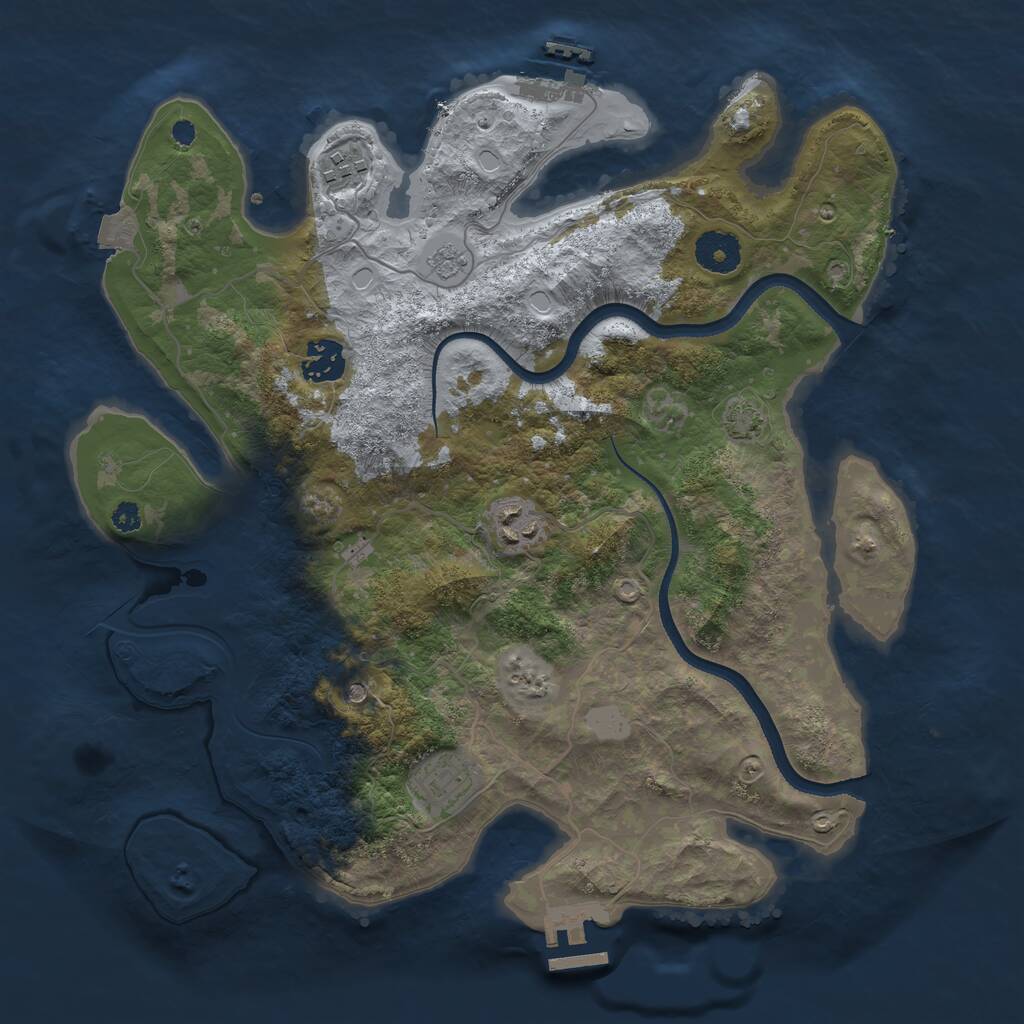 Rust Map: Procedural Map, Size: 3469, Seed: 80457, 10 Monuments