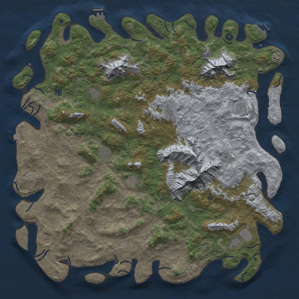 Rust Map: Procedural Map, Size: 6000, Seed: 3745687, 19 Monuments