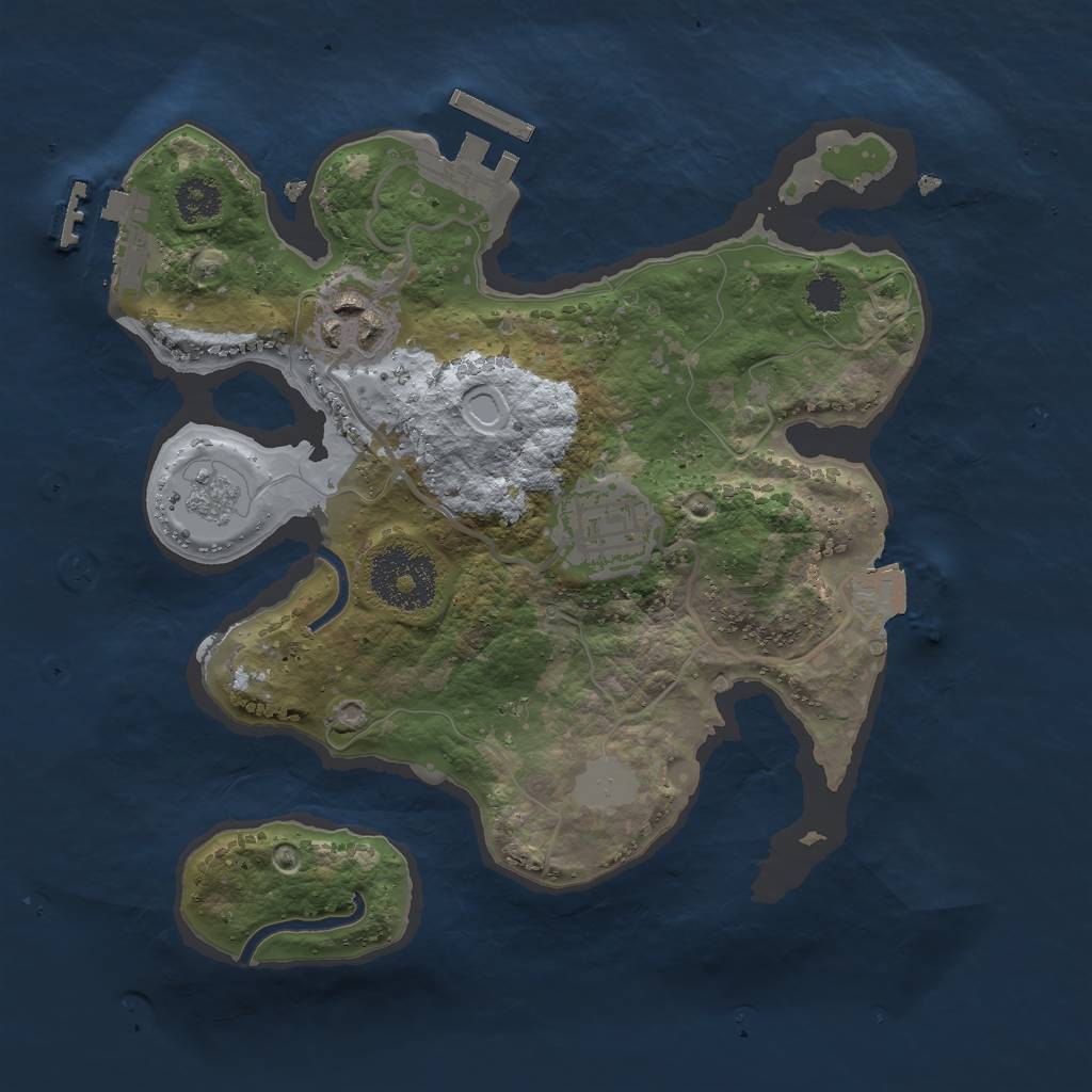 Rust Map: Procedural Map, Size: 2500, Seed: 1973852342, 8 Monuments