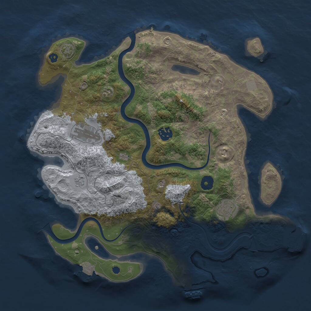 Rust Map: Procedural Map, Size: 3400, Seed: 552950628, 9 Monuments