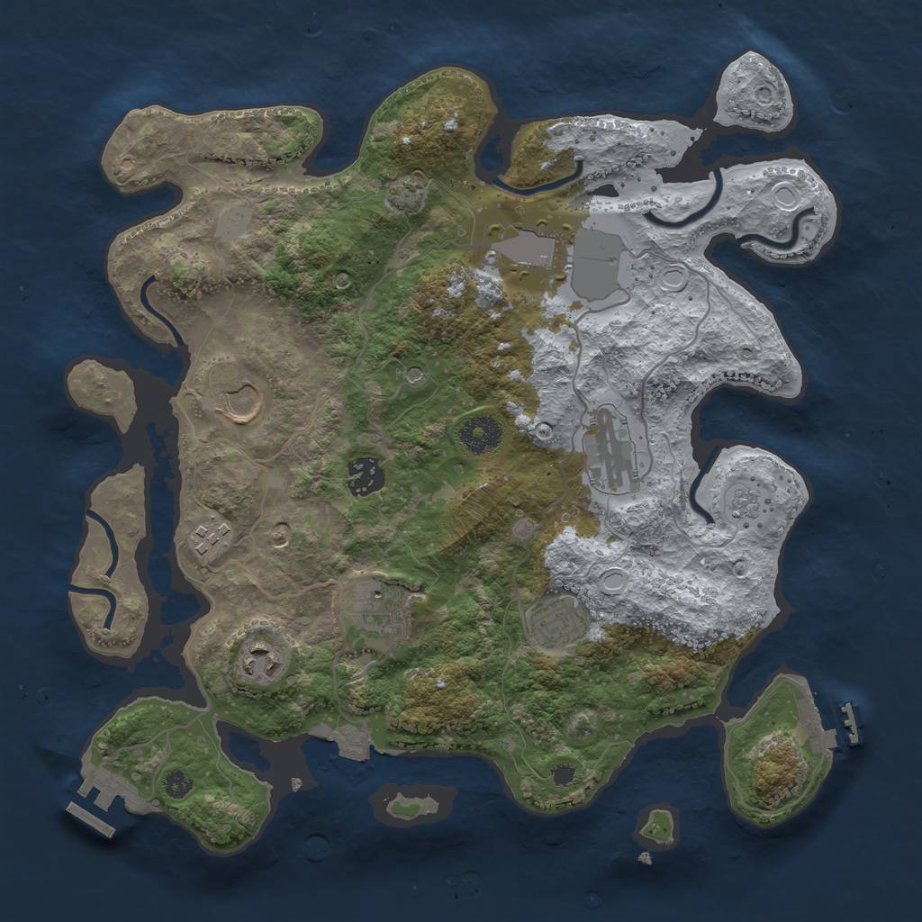 Rust Map: Procedural Map, Size: 3500, Seed: 1812031138, 16 Monuments