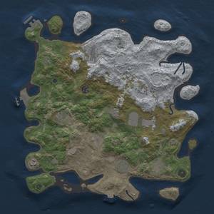 Thumbnail Rust Map: Procedural Map, Size: 4000, Seed: 21385798, 18 Monuments