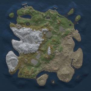 Thumbnail Rust Map: Procedural Map, Size: 3500, Seed: 624597345, 15 Monuments