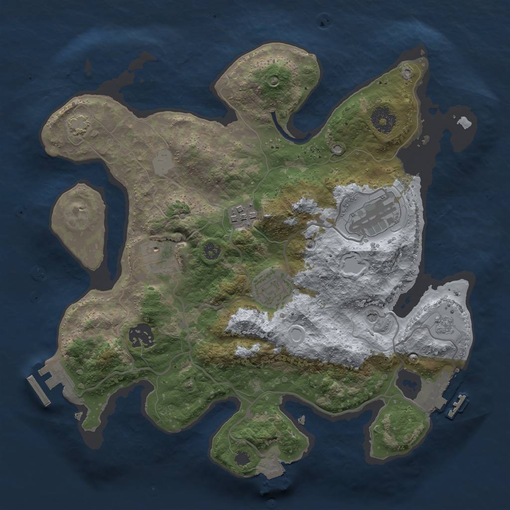 Rust Map: Procedural Map, Size: 3000, Seed: 880208267, 13 Monuments