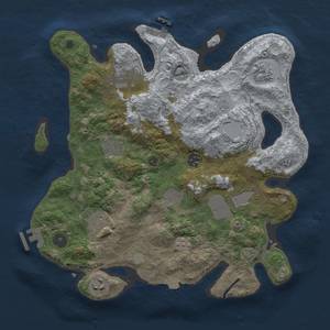 Thumbnail Rust Map: Procedural Map, Size: 3500, Seed: 1058829933, 17 Monuments